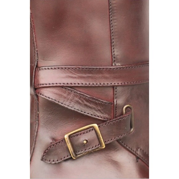 Frye Jordan Strap Tall Leather Riding Boots Womens Size 6 B Brown Worn Twice - Picture 3 of 6